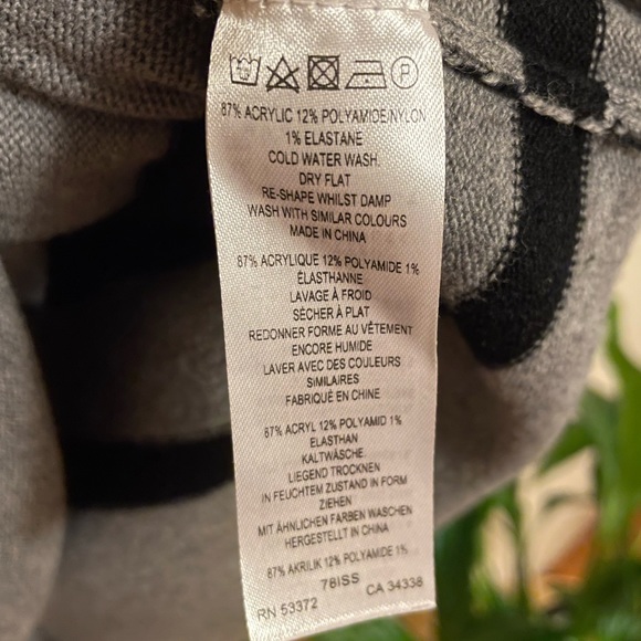 French Connection sweater. Grey & Black striped turtleneck. - Picture 4 of 6